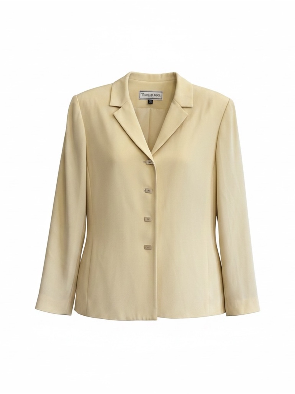 Travis Ayers  butter, yellow  Tailored Notch Collar‎ Blazer 100% silk vintage